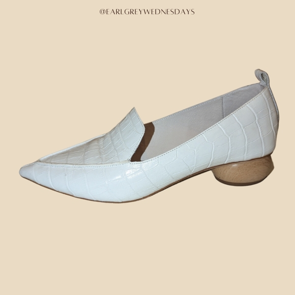 Jeffery Campbell Viona Pointed Toe Croc-Embossed Leather Loafers Size 6.5 - Picture 2 of 7